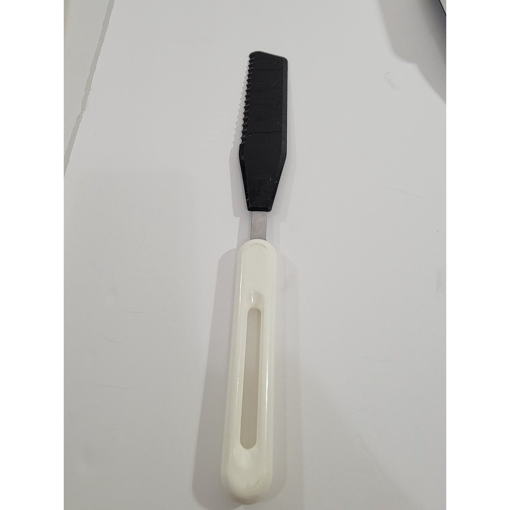 Bonny Nylon Serated Spreader Knife Black White 13" USA Vintage